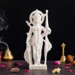 White Marble Standing Ram Ji murti for Pooja Room Standing Hindu Lord Ram ji Statue for Home Temple Idol Murti Best for Gift